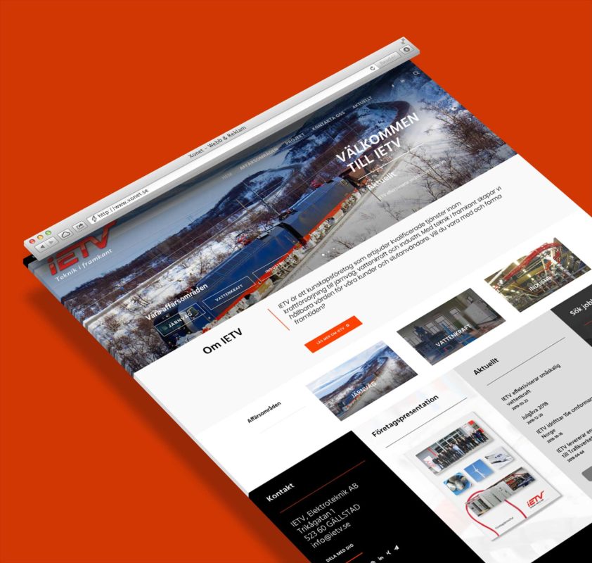 Webbplats för IETV med information om kraftförsörjning till järnväg, vattenkraft och industri.